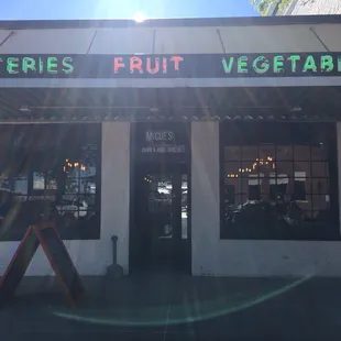 the front of the restaurant