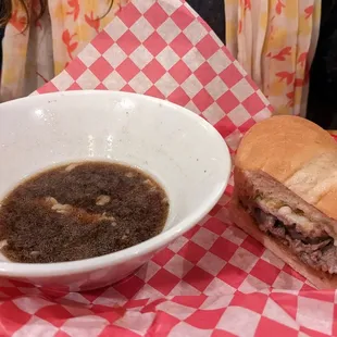 French Dip with au  jus.