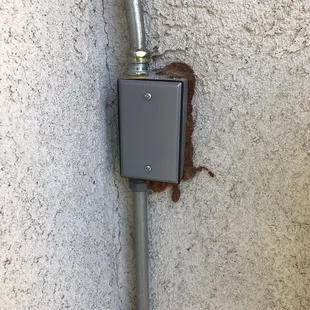 Newly covered electrical box outside
