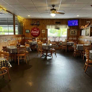 the inside of a restaurant