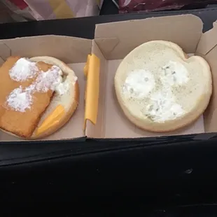 I did not order a filet o fish with a side of cheese. Who are the geniuses making you sandwiches?