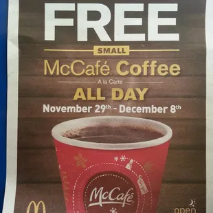Free coffee! !!