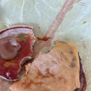 Indent on burger