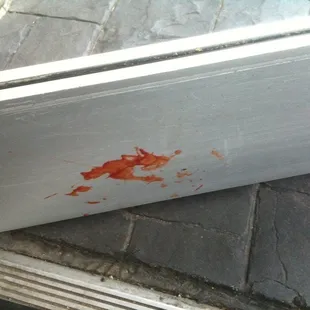 They don't care about cleaning. Ketchup all over front door