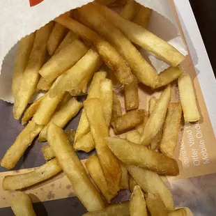 Stale fries and rare burger