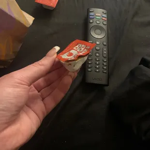 My squished sauce packet