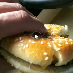 Small meat amd two top buns