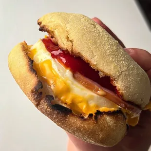 Egg McMuffin w/ ketchup