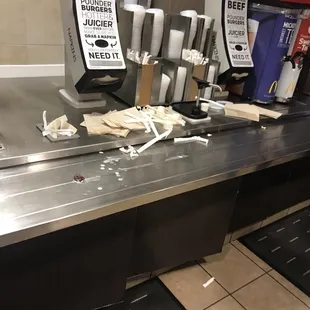 What is going on with this McDonald&apos;s? This place was so gross, and the people working the counter were pretty blank.