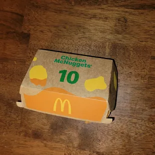 a mcdonald&apos;s box on a table