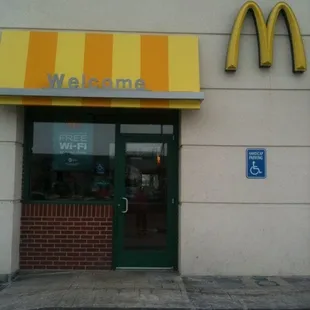 the entrance to the restaurant