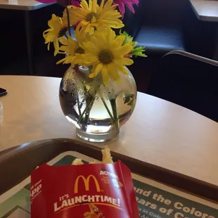 flowers in a vase on a table