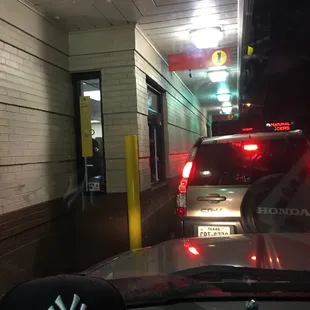 a car in a parking garage