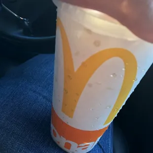 Cup was splashed with soda. They didn&apos;t bothered to wipe it