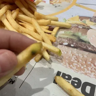 Green French fries. General Daniel argued with me saying it&apos;s not green