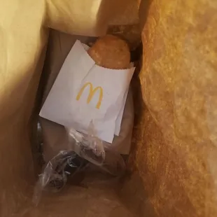 Order inside greasy bag.
