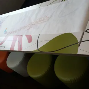 Children's coloring table