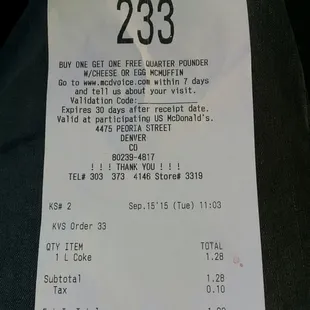 $1.00 Any Size? Not here, despite the falsehoods printed on the menu board.