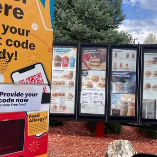 a sign with a menu on it