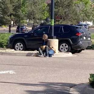 Waiting for you at the end of the drive thru. McDonald's should not allow this.