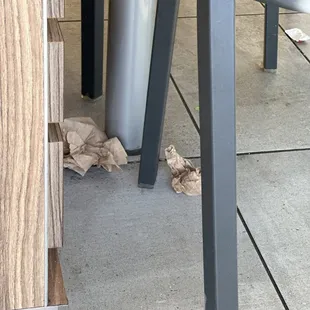 Trash all over floor