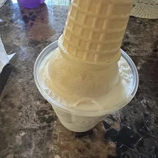 My soft serve vanilla cone