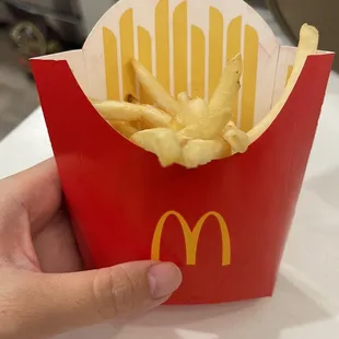 Half empty portion fries