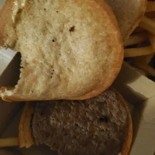 A Bread and Pattie Sandwich....it&apos;s suppose to be a Big Mac.