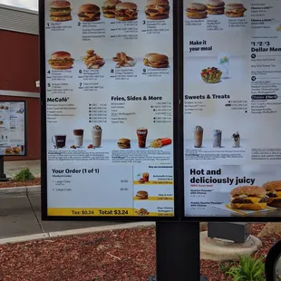 Incorrect order on the drive-thru menu.