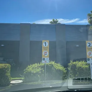 a parking lot with no parking signs