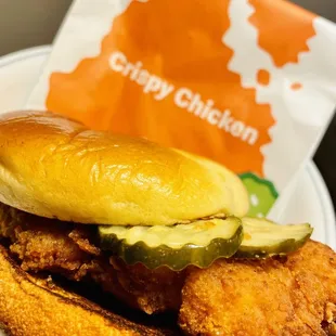 "Crispy Chicken Sandwich"(new)- good, not salty