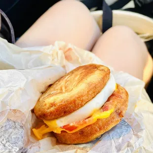 McGriddle with bacon, cheese &amp; round egg