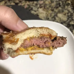 Raw inside of Quarter Pounder.