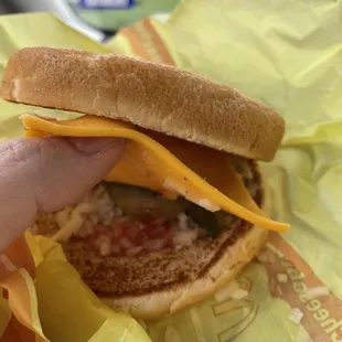 When your cheeseburger is missing an essential part...the meat.