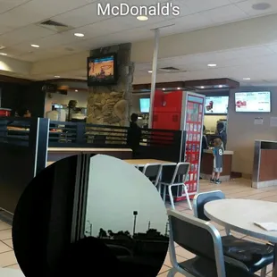 the inside of a fast food restaurant