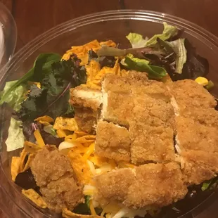 Southwest salad with crispy chicken