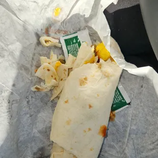 this is one burrito..both are have hard ends and most likely yuck egg.