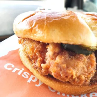 Crispy Chicken Sandwich; not a bad sub for Chikfila on Sundays.