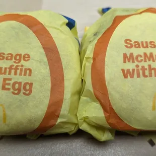 2 Sausage McMuffin with Egg sandwiches for $5.50