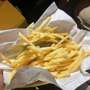 A Basket of Fries and a knife