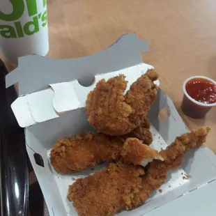 The "new" buttermilk tenders were really dry at 1130am today that even my 2 year old wouldn't eat them and she is obsessed with chicken