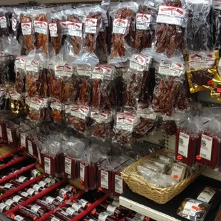 Huge selection of jerky made in the building