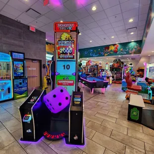 a bowling game in a mall