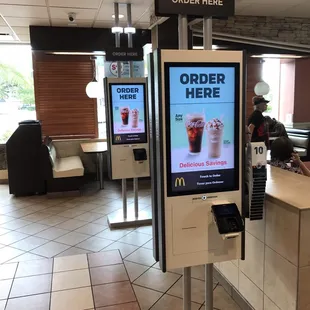 Kiosks to order- been so long since I&apos;ve step foot inside a mcdonalds.