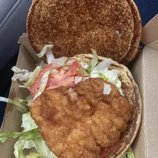 Tiny meat on crispy deluxe McChicken