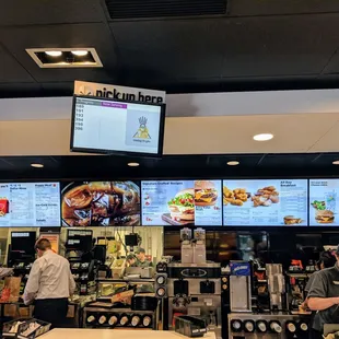 the menus of a fast food restaurant