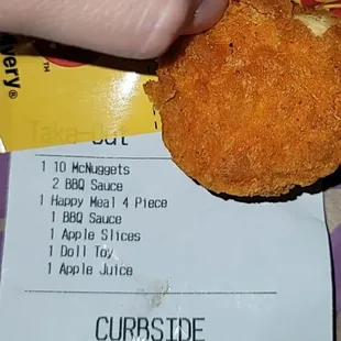 Ordered regular nuggets. Keep getting spicy nuggets