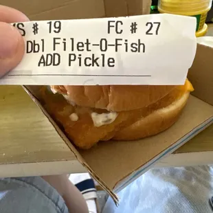 Give me single filet when I ordered a double filet