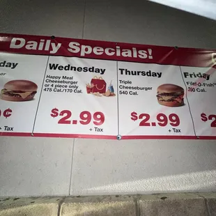 Some daily specials. However couple days their fryer down so no chicken nuggets or fish. 12.4.24
