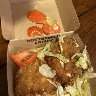 Didn&apos;t think i would notice you guys put two small chickens into my sandwich and threw a bunch a crap in it ..
